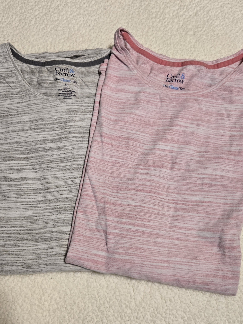 Croft & Barrow Womens  Pink And Black Striped Tee Size 4x